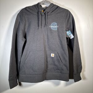 NWT WOMEN'S S (2-4) CARHARTT RELAXED FIT GRAY RAIN DEFENDER HOODIE